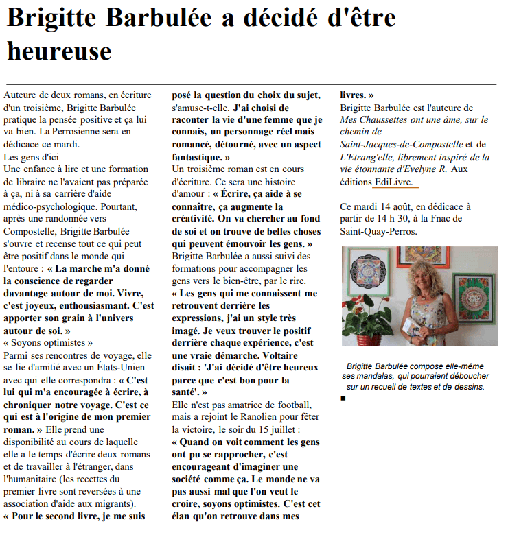 article_Ouest_France_brigitte_Barbulée_2018_Edilivre