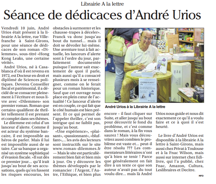 article_Le_Petit_Journal_André_Urios_2018_Edilivre