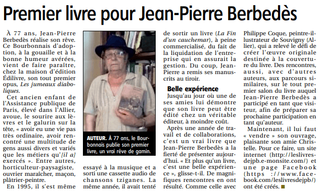 article_Le_Journal_du_Centre_Jean-Pierre_Berbedès_2018_Edilivre