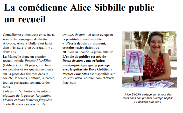 article_Ouest_France_Alice_Sibbille_2018_Edilivre