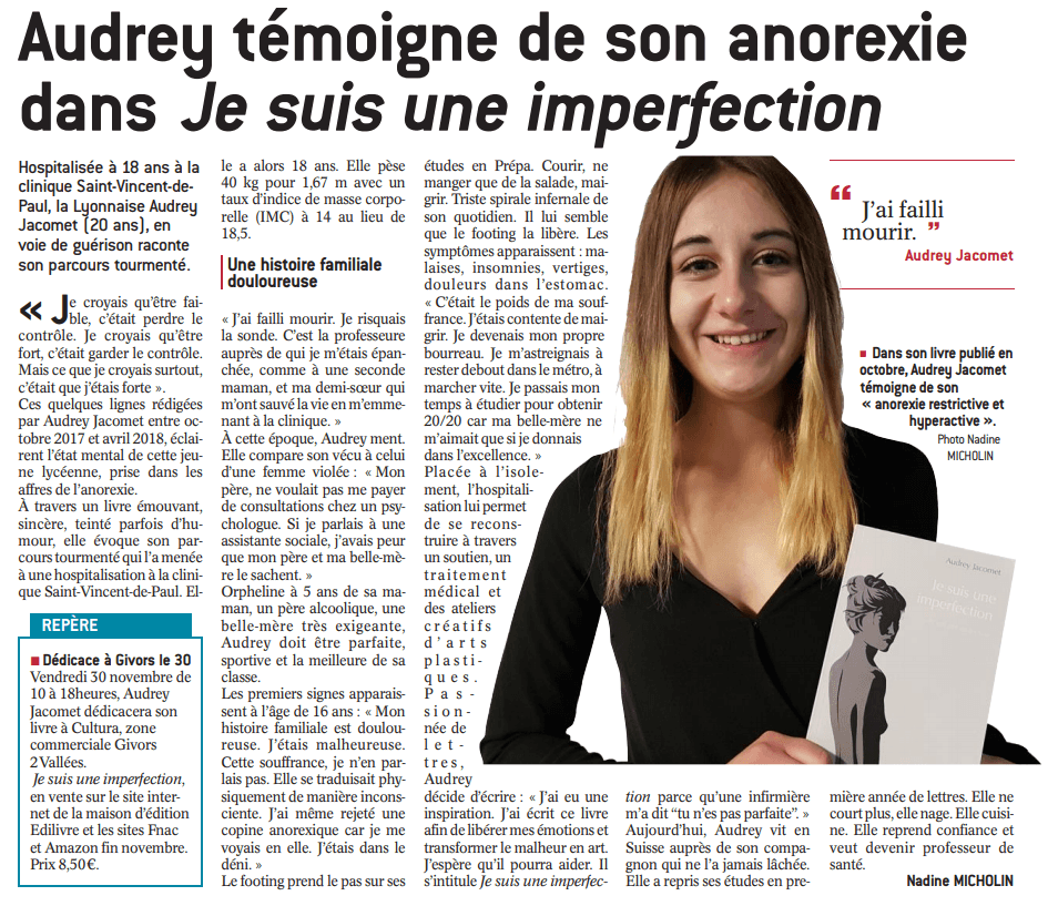 article_Le_Progrès_Audrey_Jacomet_2018_Edilivre