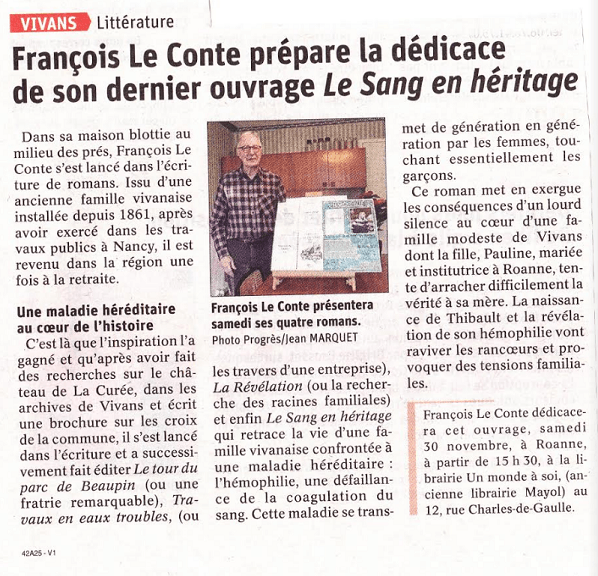 Article_Le_Progrès_François_Le_Conte_2019_Edilivre