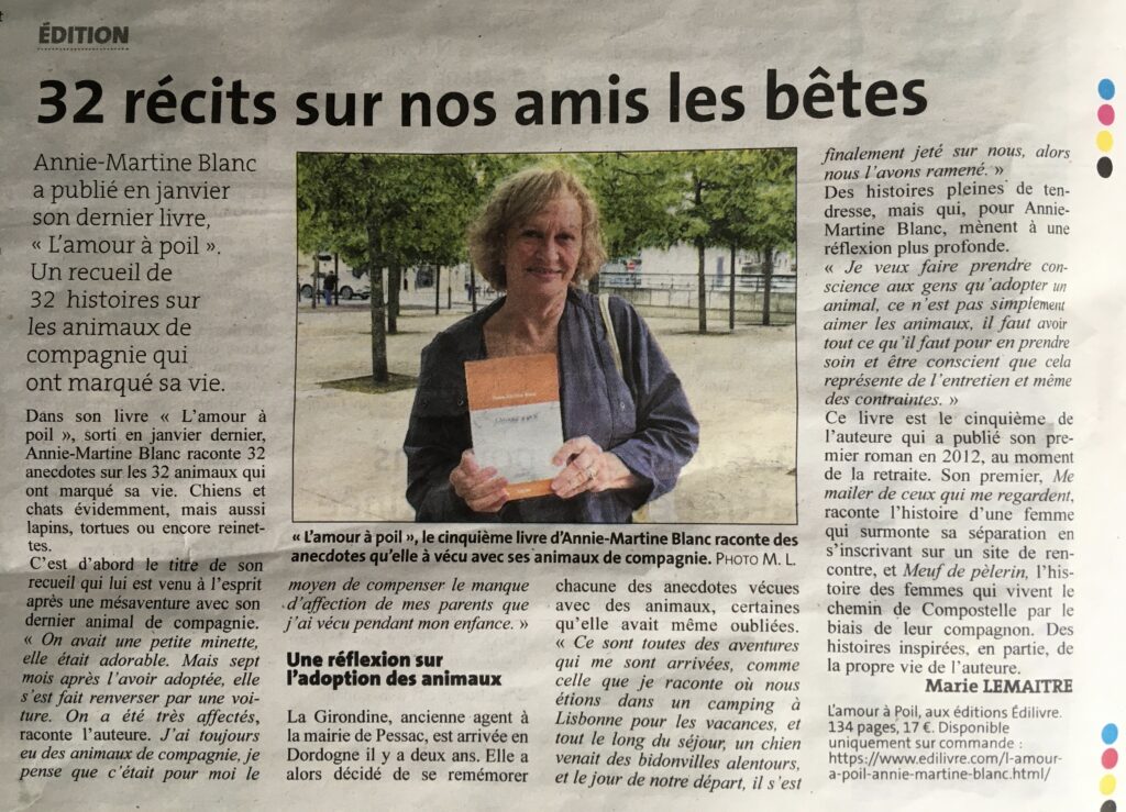 Annie-Martine Blanc dans Dordogne libre